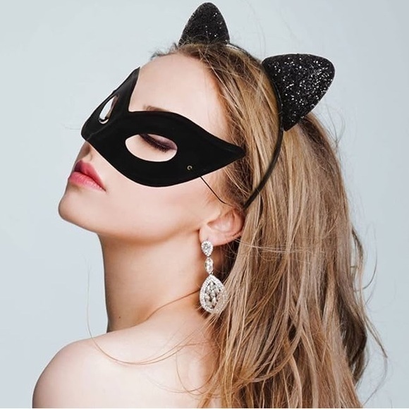 Accessories - Fun sexy festive glitter black cat ears